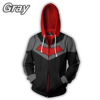 DC Superherojų Hoodis Robin/Nightwing/Batman 3D Laisvalaikio Vyriškas ir Moteriškas Džemperis M gray