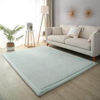 Didelis tatami kilimas svetainei, vaikams, kūdikiams ropojant, miegamojo grindų kilimėliai, storos žaidimų kilimėliai, koralinis vilnos minkštas čiužinio kilimas 100x100cm dangaus mėlyna spalva