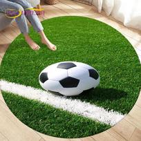 3D Animacinis Futbolo Apvalus Kilimas Didelis, Apvalus Kilimas Svetainei Miegamajam Sofos Dekoruoti, Vaikų Žaidimų Grindų Kilimėlis 60cm white