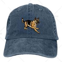Medvilninė beisbolo kepuraitė Šuo Vokiečių aviganis Unisex Snapback kepuraitės Vyrai Moterys Golfo kepurės Reguliuojama skalauta džinsinė kepurė One Size gray