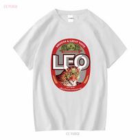 Leo Alaus Logotipo Marškinėliai Mėlyni ilgomis arba trumpomis rankovėmis vintažiniai Išskalbti Kvėpuojantys Laisvalaikio Unisex Patogūs streetwear Tampri 3XL white