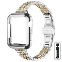 Metalinė apyrankė+dėklas Apple Watch Ultra2 dirželiui 49mm 42mm 41 45 46 40 44mm Dangtelis Plieno apyrankė Iwatch Series 10 9 8 7 6 SE 5 4 Series SE 456 44mm white