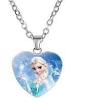 Disney Ledo šalis Princesės Karoliai Vaikams Anime Figūrėlės Princesė Elsa Anna Meilės Pakabukas Papuošalai Aksesuarai Vaikų Gimtadienio Dovana gray