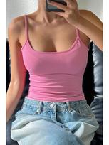 2026 Summer Spicy Girl Backless Camisole Top for Travel, Vacation, Nightclub, Party, & Daily Wear Medium rožinė