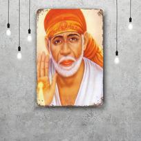 Sai Baba Retro Vintažinis skardinis ženklas Plakatas Dekoratyvinė plokštelė Metalinė plokštelė Sienų dekoras 20x30cm（7.8x11.8inch）