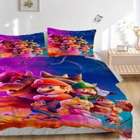 3pcs Super Mario Bros Cover Set, 1 Cover + 2 Pillowcases (No Insert), Bedding for All Seasons, Bedding,Bedroom Decor yy250922063 135x200cm blue