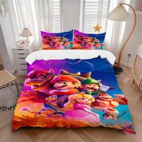 3pcs Super Mario Bros Cover Set, 1 Cover + 2 Pillowcases (No Insert), Bedding for All Seasons, Bedding,Bedroom Decor yy250922063 200x200cm blue