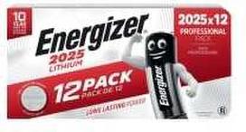 Sagos formos baterija, Energizer ličio, CR2025, 12 vnt.