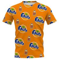 Smagus vyriškas marškinėlis Fanta Soda 3D gėrimo spaudinys Sportinis Greitai džiūstantis Kvėpuojantis Street Casual Atostogų Trend Mada Trumpomis rankovėmis Berniuko Viršus L orange