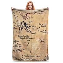 Flanelinis pledas L-Žiedų valdovai Viduržemio žemės žemėlapis Šilti pliušiniai pledai Minkštas užtiesalas lovai Gyvenamajam namui Iškylai Sofai 150x200cm