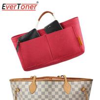 EverToner Veltinio Piniginės Įdėklas Rankinei LV Neverfull Organizatorius Krepšyje Organizatorius su Rankenomis M raudona