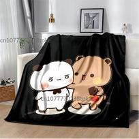 Mielų Bubu ir Dudu serijos pledas Flanelinis Jaukus Minkštas Fleece Lovatiesė Klasikinis Animacinis Pledas, Decke 75x90cm gray