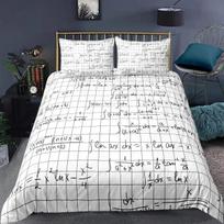 Matematinių lygčių patalynės užvalkalų komplektas Smėlio laikrodis Violetinė Galaktika Antklodės užvalkalas Fizikos formulės Studentų lovos komplektai Mokslo Geometrijos Ašis 135x200cm gray