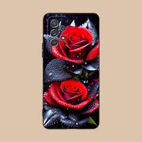 Rožių gėlių dėklas mobiliajam telefonui Samsung Galaxy A56 55 54 53 52 51 36 35 34 23 16 15 5G Spalvingas dangtelis Dangtelis Išmanusis telefonas Gražus Galaxy A52 5G black