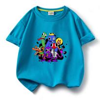 Rainbow Friends Kids' Cotton Short Sleeve T-shirt - Summer Style, Breathable & Loose Fit 140 cm mėlyna