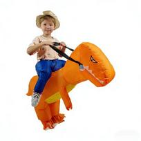 Pripučiamas dinozauro kostiumas vaikams - Smagus vakarėlio rekvizitas ir dekoracija Child 80-110CM orange