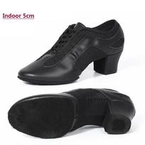 Minkštas padas Praktikos Lotynų šokio bateliai Moteriški Salės šokio bateliai Uždaras priekis 5cm storio kulniukai Tango Džiazo šokio sportbačiai moterims 41 black