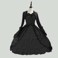 Vintažinė Gotikinė Viktorietiška Teismo Suknelė, Kvadratine Dekolte, Su Kaspinėliais, Ruffles ir Sluoksniuota Suknele Merginoms, Idealiai Tinka Cosplay, Šventėms ir Formaliems Renginiams XXXXXL juoda