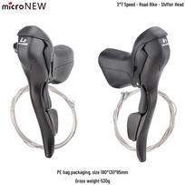 MicroNew Dvigubos Valdymo Plento Dviračio Pavarų Perjungikliai: 2/3 greičio priekiniai, 7/8/9/10/11 greičio galiniai pavarų perjungėjai. Compatible with Shimano/Microshift gray