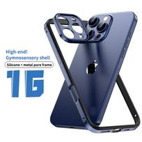 Dykinio titano apsauginis dėklas-buferis kameros objektyvui, skirtas iPhone 17 Air 16 Pro Max 15 Plus 14 13, apsauginiai telefono priedai iPhone 16 Pro mėlyna