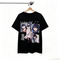 Oshi No Ko Anime Tshirt Starlight Akane Ai Short Sleeve Graphic Print Comic Panel Layout Starry Eyes Idol Dress Casualunisex Unisex L black
