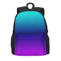 Aqua Ombre Kuprinė Paaugliams Mėlyna Ir Violetinė Lengvos Kuprinės Poliesteris Kawaii Mokyklinės Kuprinės Universitetui Individualus Kuprinė 36x32x10cm blue