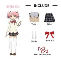 Kaname Madoka Akemi Homura Cosplay Costume School Uniform Puella Magi Madoka Magica Adult Anime Halloween Costumes Women Game M white