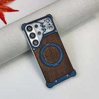Compatible with Samsung S23 Ultra/S22 Ultra, 360° Rotating Stand Phone Case with Metal Protection. gray