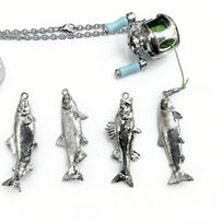 Juokingas mini meškerės ritės karoliai Papuošalų rinkinys gray