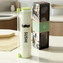 Food Grade Sushi Push Box Sealed with Lid & Push Rod Sushi Packaging Box Thickened Sushi Storage Paper Bucket žalia