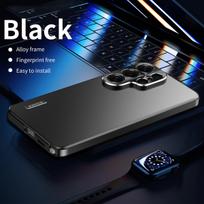Dėklas Samsung Galaxy S26 Ultra Plus S25 S24 S23 Ultra Magnetinis užsegimas Aliuminio rėmelis Plastikinis galas Metalas No Screen Protector&Galaxy S25 juoda