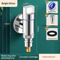 Stainless Steel Washing Machine Faucet Angle Valve Quick Opening Durable Leak Proof for Home Bathroom Kitchen Water Use