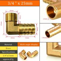 1pc Brass Pagoda Hose Barb Elbow Fitting 16/19/25mm 3/4  Thread Pipe Connector for Fuel Air Water Line - Universal Fit
