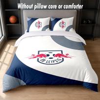 RB Leipzig futbolo dizaino lovos patalynės komplektas 1 antklodės užvalkalas + 2 pagalvių užvalkalai Minkšti kvėpuojantys buitiniai patalynės komplektai 135cm*200cm gray