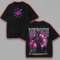 Yu Gi Oh Anime Printed T-shirt Gothic Y2k Vintage Washed T Shirt Men Women Clothing Oversized Short Sleeve Polyester Tees Tops 2XL gray