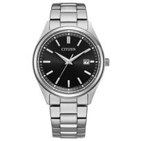 CITIZEN Collection Eco-Drive Solar Analog Watch, Date Display Model BM1350-54E, Silver/Black, Men's Style juoda