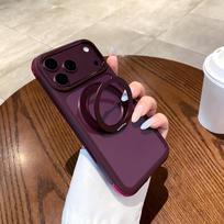 360° besisukantis magnetinis stovas, odos pojūčio smūgiams atsparus dėklas, skirtas iPhone 18 Pro max 17 Pro 16 15 14, Magsafe, atsparus dilimui dangtelis iPhone17 Pro Max violetinė