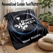 Depeche Mode Custom Flannel Throw Blanket Print Your Name Text Soft Warm Blanket Holiday Present 100cmx150cm
