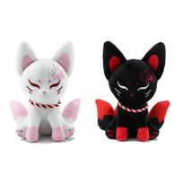 Mielas Kitsune Lapės Pliušinis Žaislas Kawaii Pliušinis Gyvūnas Sėdinti Lėlė Minkšta Pliušinė Pagalvė Japoniško Stiliaus Namų Dekoras Dovana Berniukams Mergaitėms 20CM  120g black