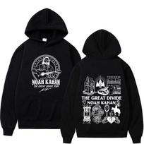 Noah Kahan The Great Divide Tour  Graphic Hoodie Men Women Fashion Harajuku Pullover Long Sleeves Casual Vintage Sweatshirt M juoda