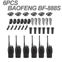 6PACK BAOFENG 888S Walkie Talkies Long - Range UHF 400 - 470MHz 16CH Two - Way Radios for Professional Use USB Plug
