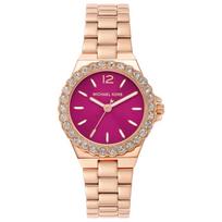 MICHAEL KORS Lennox Women's Quartz Watch Pink/fuchsia Dial Stainless steel Strap 30mm MK7396 fuksija