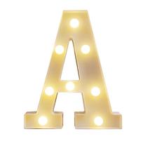 Abėcėlės LED lemputės Stovintys raidžių ženklai su lemputėmis Naktinė lempa Šiltai balta Nuolatinio ryškumo šviesos efektas Maitinamas 2 * AA elementais IP54 Atsparumas vandeniui A beige