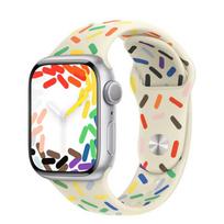 Pride Edition dirželis Apple Watch apyrankei 44mm 45mm 40mm 38mm 42mm 44mm Guminė diržo apyrankė iWatch series SE 3 4 5 6 7 8 ultra 49mm 42-44-45-49mm-ML smėlis
