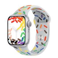 Pride Edition dirželis Apple Watch apyrankei 44mm 45mm 40mm 38mm 42mm 44mm Guminė diržo apyrankė iWatch series SE 3 4 5 6 7 8 ultra 49mm 42-44-45-49mm-SM pilka