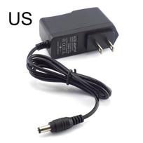 DC 5V 2A maitinimo adapterio kintamosios srovės į DC 100V-240V keitiklis įkroviklis 2000mAh 5,5mm x 2,1mm JAV ES kištukas LED juostiniam CCTV fotoaparatui E1 US plug black