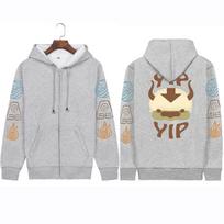 Appa Yip Spausdintas Gobtuvu Avataras Paskutinis Oro Valdovas Anime Džemperis Vyrams Moterims Didelio Dydžio Užtrauktuku Užsegami Džemperiai Harajuku Unisex Džemperis L pilka spalva