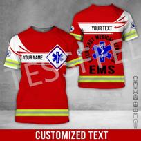 Individualizuotas vardas Cosplay EMS EMT Medicinos paramedikas Darbuotojas Tatuiruotė 3D spausdinimas Vasariniai Harajuku gatvės drabužiai Trumpomis rankovėmis Kasdieniai marškinėliai X4 L white
