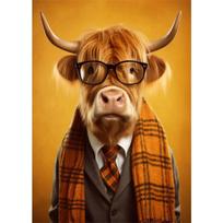 Juokingi Škotijos karvių, geriančių alų, portretiniai plakatai, spaudiniai, gėlių, spalvinga, drobė, paveikslas namų dekoravimui, freska 21cm×30cm NoFrame