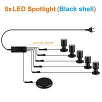 Pritemdomas LED prožektoriaus lemputė vyno meno kūrinių vitrinos apšvietimui Prožektorius Jutiklinis jungiklis Maitinimo šaltinis 12V 5PCS-Black Shell šilta balta spalva
